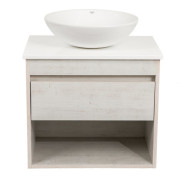 Тумба подвесная Аквародос Шельф 65 см со столешницей Loft-Iron и раковиной Zero ДСП нордленд АР000085173