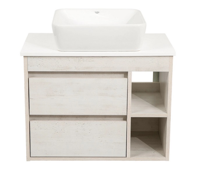 Тумба подвесная Аквародос Шельф 75 см со столешницей Loft-Iron и раковиной One ДСП нордленд АР000085189