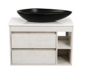 Тумба подвесная Аквародос Шельф 85 см со столешницей Loft-Iron и раковиной Olive ДСП нордленд АР000085195