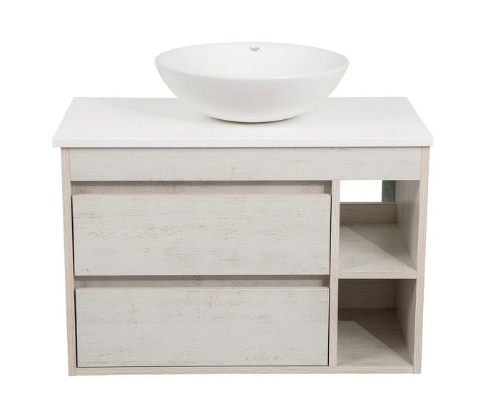 Тумба подвесная Аквародос Шельф 85 см со столешницей Loft-Iron и раковиной Zero ДСП нордленд АР000085175