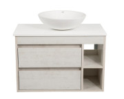 Тумба подвесная Аквародос Шельф 85 см со столешницей Loft-Iron и раковиной Zero ДСП нордленд АР000085175