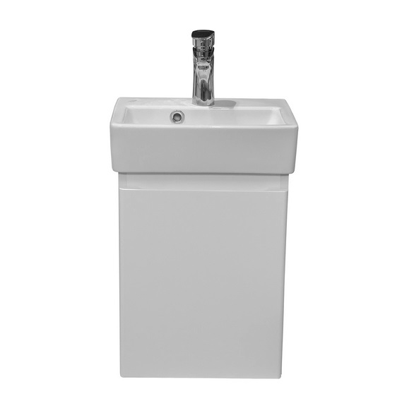 Тумба подвесная Аквародос Акцент 37,5 см с раковиной Mini ДСП/МДФ белый глянец АР000040132