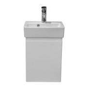 Тумба подвесная Аквародос Акцент 37,5 см с раковиной Mini ДСП/МДФ белый глянец АР000040132