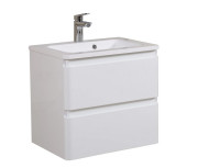 Тумба подвесная Аквародос Акцент 70 см с раковиной Альфа ДСП/МДФ белый глянец АР000040141