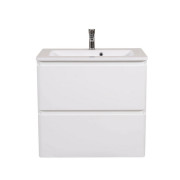 Тумба подвесная Аквародос Акцент 80 см с раковиной Альфа ДСП/МДФ белый глянец АР000040138