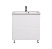 Тумба напольная Аквародос Акцент 80 см с раковиной Альфа ДСП/МДФ белый глянец АР000040140