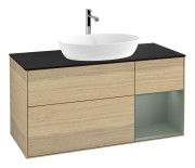 Тумба под раковину Villeroy & Boch Finion 120х50,1 см с подсветкой МДФ шпон дуба/стекло черное матовое G832GMPC