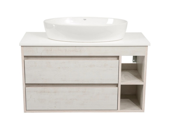 Тумба подвесная Аквародос Шельф 100 см со столешницей Loft-Iron и раковиной One ДСП нордленд АР000085181