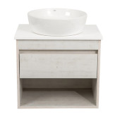 Тумба подвесная Аквародос Шельф 65 см со столешницей Loft-Iron и раковиной One ДСП нордленд АР000085177