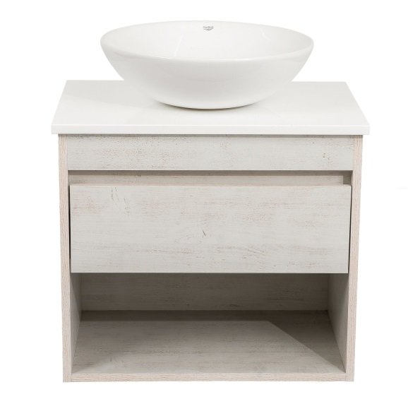 Тумба подвесная Аквародос Шельф 65 см со столешницей Loft-Iron и раковиной Zero ДСП нордленд АР000085173