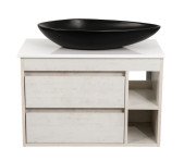 Тумба подвесная Аквародос Шельф 85 см со столешницей Loft-Iron и раковиной Olive ДСП нордленд АР000085195