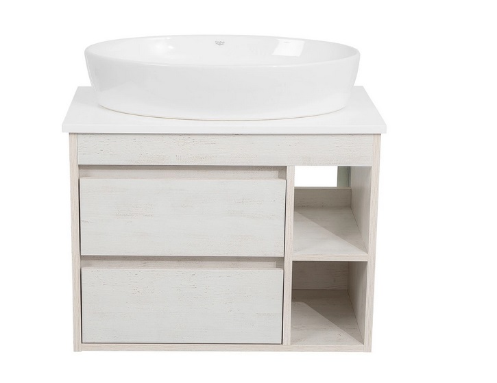 Тумба підвісна Аквародос Шельф 85 см зі стільницею Loft-Iron та раковиною One ДСП нордленд АР000085185