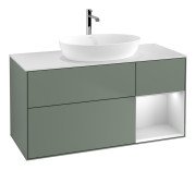 Тумба под раковину Villeroy & Boch Finion 120х50,1 см с подсветкой МДФ оливковый матовый лак/стекло белое матовое G831MTGM