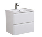 Тумба подвесная Аквародос Акцент 60 см с раковиной Альфа ДСП/МДФ белый глянец АР000040143