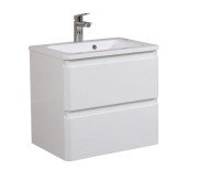 Тумба подвесная Аквародос Акцент 70 см с раковиной Альфа ДСП/МДФ белый глянец АР000040141