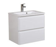 Тумба подвесная Аквародос Акцент 70 см с раковиной Альфа ДСП/МДФ белый глянец АР000040141