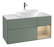 Тумба под раковину Villeroy & Boch Finion 120х50,1 см с подсветкой МДФ оливковый матовый лак/стекло белое матовое G831PCGM