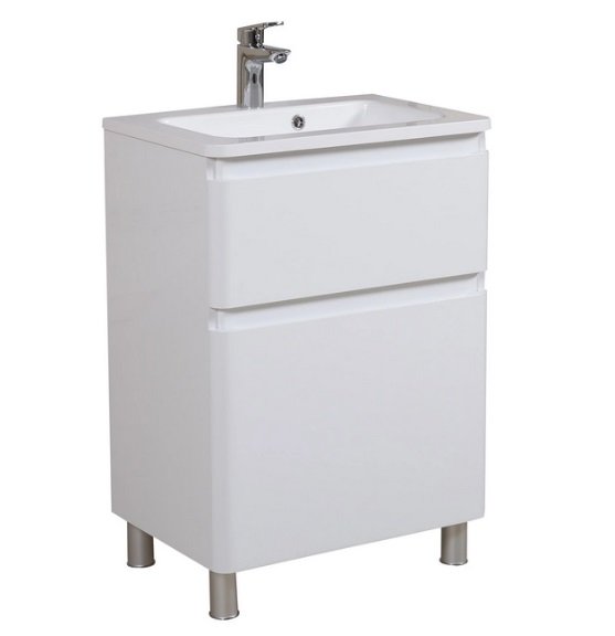 Тумба напольная Аквародос Акцент 70 см с раковиной Альфа ДСП/МДФ белый глянец АР000040142