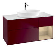 Тумба под раковину Villeroy & Boch Finion 120х50,1 см с подсветкой МДФ пион матовый лак/стекло белое матовое G831PCHB
