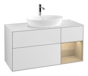 Тумба під раковину Villeroy & Boch Finion 120х50,1 см із підсвічуванням МДФ білий матовий лак/скло біле матове G831PCMT