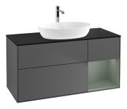 Тумба під раковину Villeroy & Boch Finion 120х50,1 см із підсвічуванням МДФ антрацит матовий лак/скло чорне матове G832GMGK