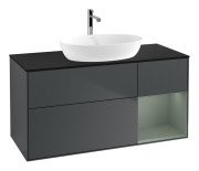Тумба під раковину Villeroy & Boch Finion 120х50,1 см із підсвічуванням МДФ темно-синій матовий лак/скло чорне матове G832GMHG