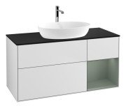 Тумба под раковину Villeroy & Boch Finion 120х50,1 см с подсветкой МДФ белый матовый лак/стекло черное матовое G832GMMT