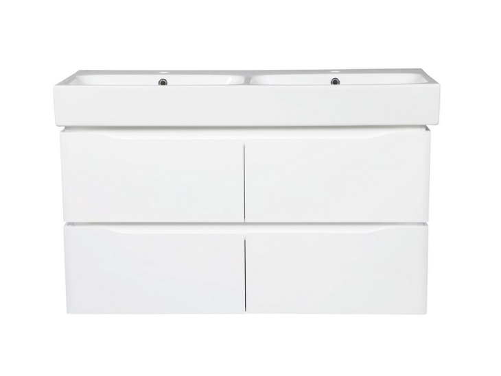 Тумба підвісна Аквародос Венеція 120 см з раковиною Пінто ДСП/МДФ білий АР000042933