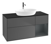 Тумба под раковину Villeroy & Boch Finion 120х50,1 см с подсветкой МДФ антрацит матовый лак/стекло черное матовое G832HGGK