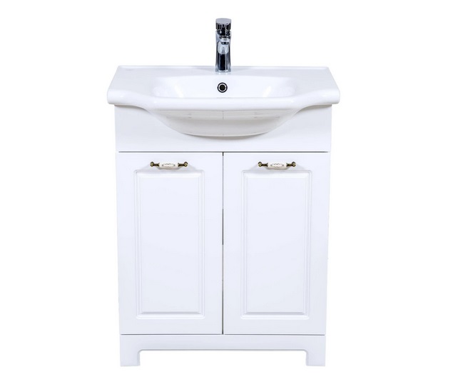 Тумба для підлоги Аквародос Класик 2019 65 см з раковиною New Klasik ДСП/МДФ білий АР000040322