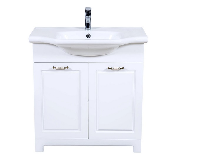 Тумба напольная Аквародос Классик 2019 80 см с раковиной New Klasik ДСП/МДФ белый АР000040323