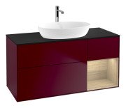 Тумба под раковину Villeroy & Boch Finion 120х50,1 см с подсветкой МДФ пион матовый лак/стекло черное матовое G832PCHB