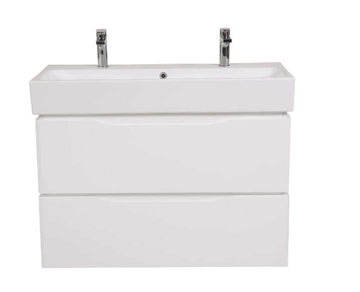 Тумба підвісна Аквародос Венеція 100 см із раковиною Пінто ДСП/МДФ білий АР000040223