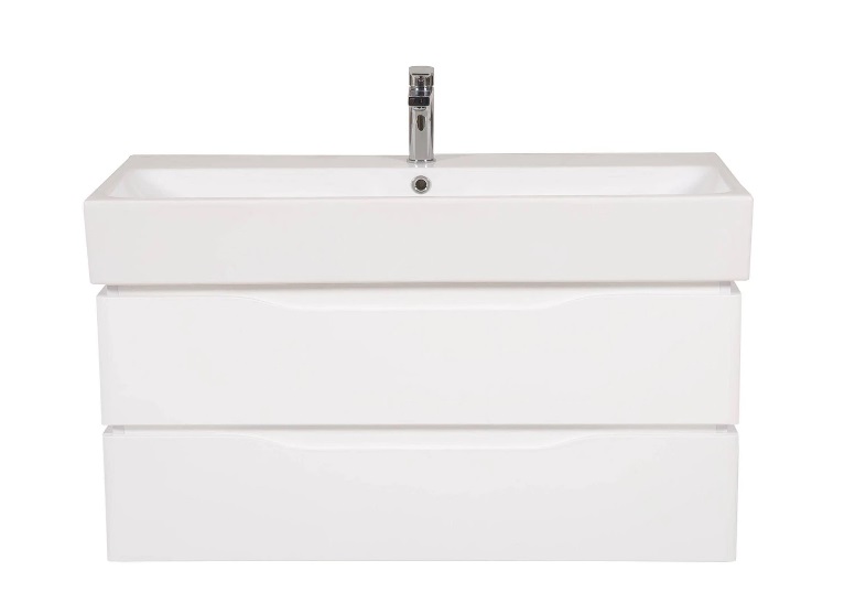 Тумба подвесная Аквародос Венеция 100 см с раковиной Пинто ДСП/МДФ белый АР000040231