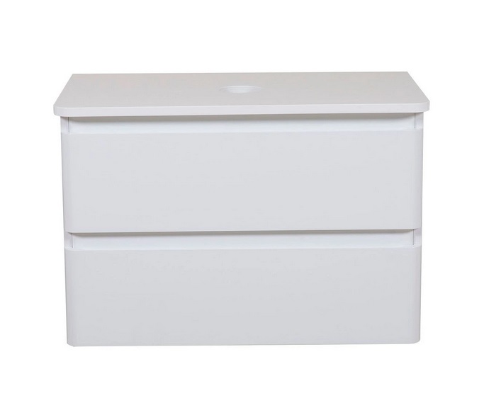 Тумба під раковину Аквародос Акцент 80 см із стільницею ДСП/МДФ білий АР000040135