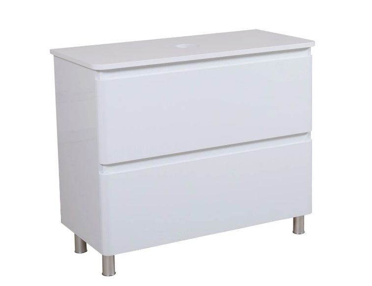 Тумба под раковину Аквародос Акцент 100 см со столешницей ДСП/МДФ белый АР000040134