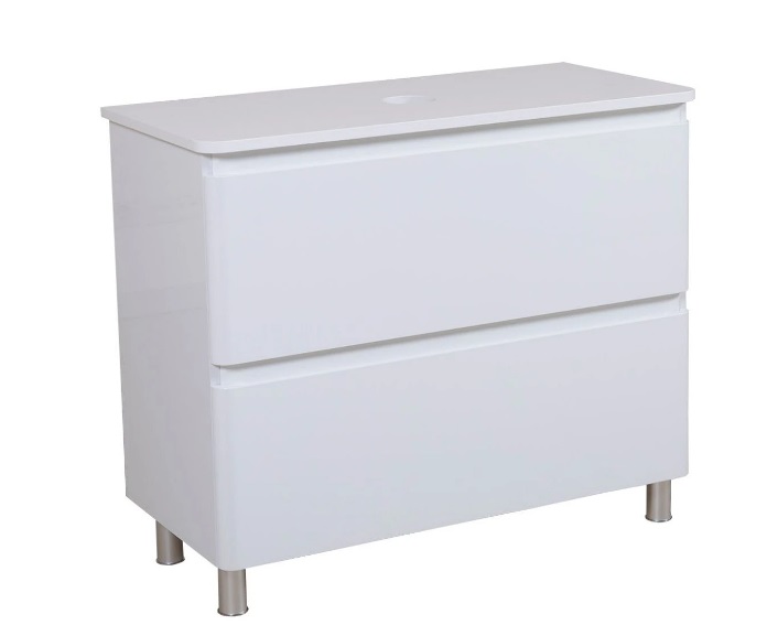 Тумба под раковину Аквародос Акцент 80 см со столешницей ДСП/МДФ белый АР000040136