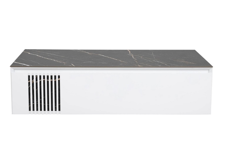 Тумба под раковину Аквародос Манхэттен 120 см со столешницей Namibia Black МДФ белый матовый АР000110607