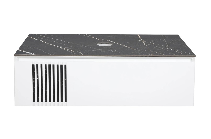 Тумба под раковину Аквародос Манхэттен 100 см со столешницей Namibia Black МДФ белый матовый АР000089858