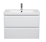 Тумба подвесная Аквародос Акцент Люкс 75 см с раковиной Bar МДФ белый матовый АР000081530