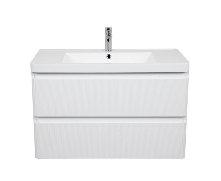 Тумба подвесная Аквародос Акцент Люкс 90 см с раковиной Bar МДФ белый матовый АР000112185