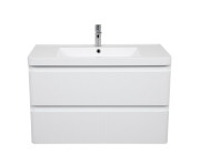 Тумба подвесная Аквародос Акцент Люкс 90 см с раковиной Bar МДФ белый матовый АР000112185