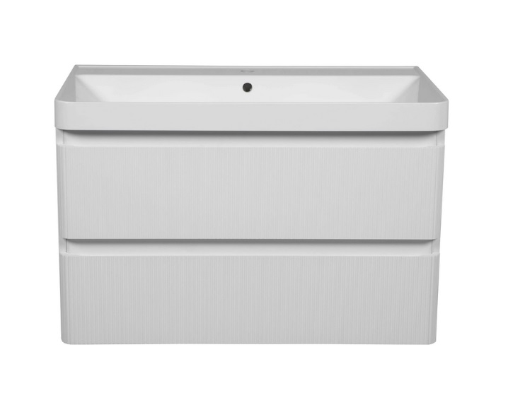 Тумба підвісна Аквародос Акцент Люкс 90 см з раковиною Deep МДФ білий матовий АР000072317