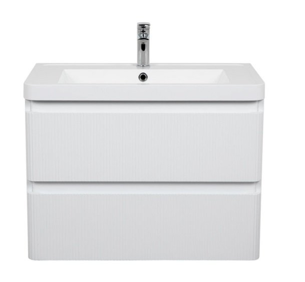 Тумба підвісна Аквародос Акцент Люкс 75 см з раковиною Bar МДФ білий матовий АР000081530