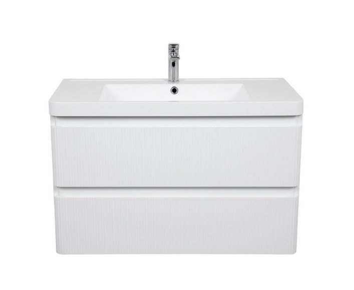 Тумба підвісна Аквародос Акцент Люкс 90 см із раковиною Bar МДФ білий матовий АР000112185