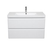 Тумба подвесная Аквародос Акцент Люкс 90 см с раковиной Bar МДФ белый матовый АР000112185