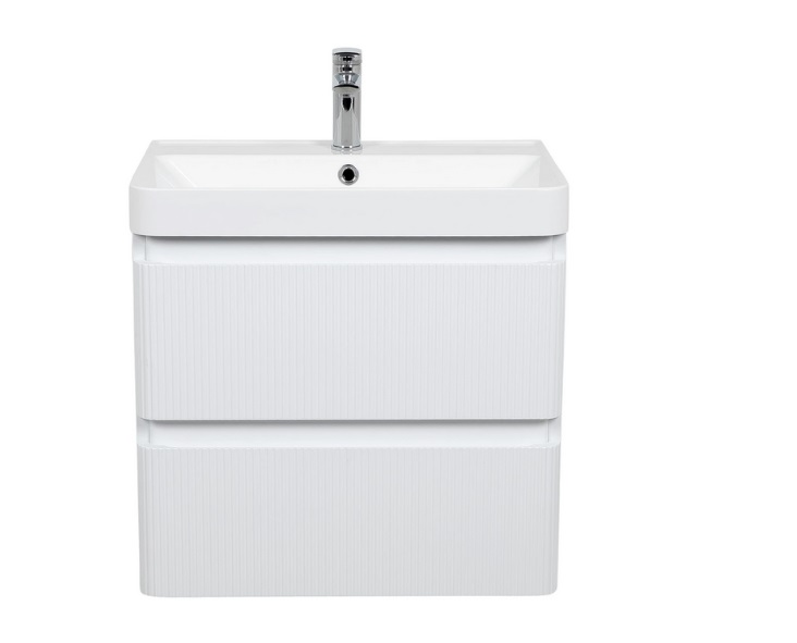 Тумба підвісна Аквародос Акцент Люкс 60 см з раковиною Deep МДФ білий матовий АР000112183