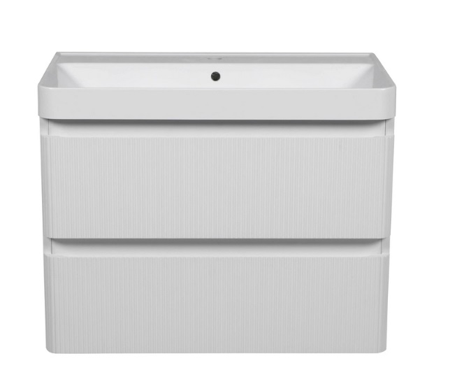 Тумба підвісна Аквародос Акцент Люкс 75 см з раковиною Deep МДФ білий матовий АР000086508