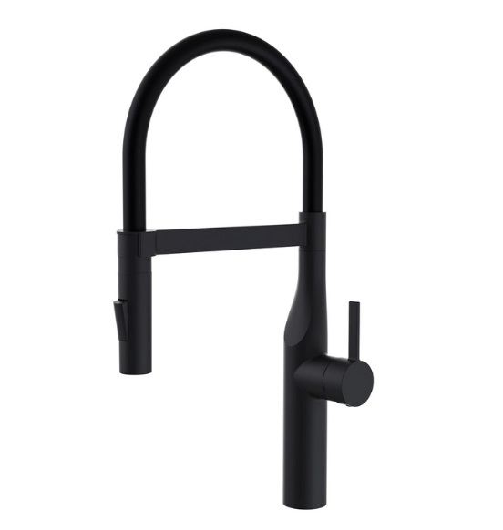 Смеситель для кухни Аквародос Palma однорычажный с выдвижной лейкой черный матовый АР000110524