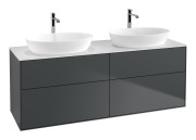 Тумба под раковину Villeroy & Boch Finion 160х50,1 см МДФ темно-синий матовый лак/стекло белое матовое F84100HG